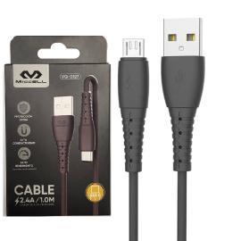 CABLE USB -  MICRO USB MICCELL 2.4A 1M D127 NEGRO