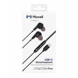 AURICULARES MICCELL C/CABLE TIPO C C/MIC NEGRO H73