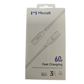 CABLE MICCELL TIPO C A TIPO C 3A MALLADO 60W 1.20M D126