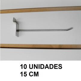 GANCHOS CROMADO PARA PANEL RANURADO 15 CM x10 UNID