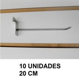 GANCHOS CROMADO PARA PANEL RANURADO 20 CM x 10 UNID