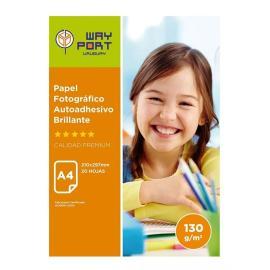 PAPEL WAYPORT ADHESIVO  FOTOGRAFICO GLOSSY 130 Gr. x20
